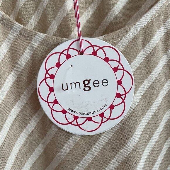 Umgee Women S Tan/Ivory Striped Sleeveless Tunic Length Boho Fringe Hem Top NWT - Picture 6 of 8